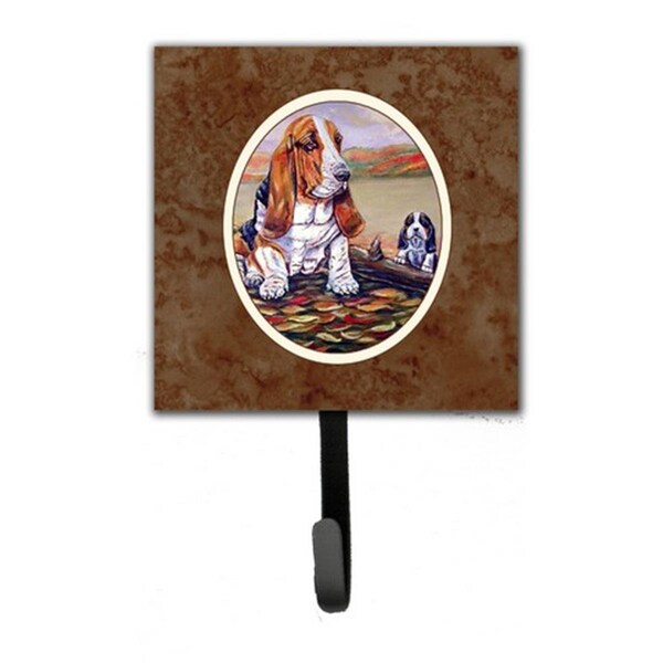 Carolines Treasures Basset Hound Leash or Key Holder, 6 x 1.25 x 4.25 in. 7004SH4 - main